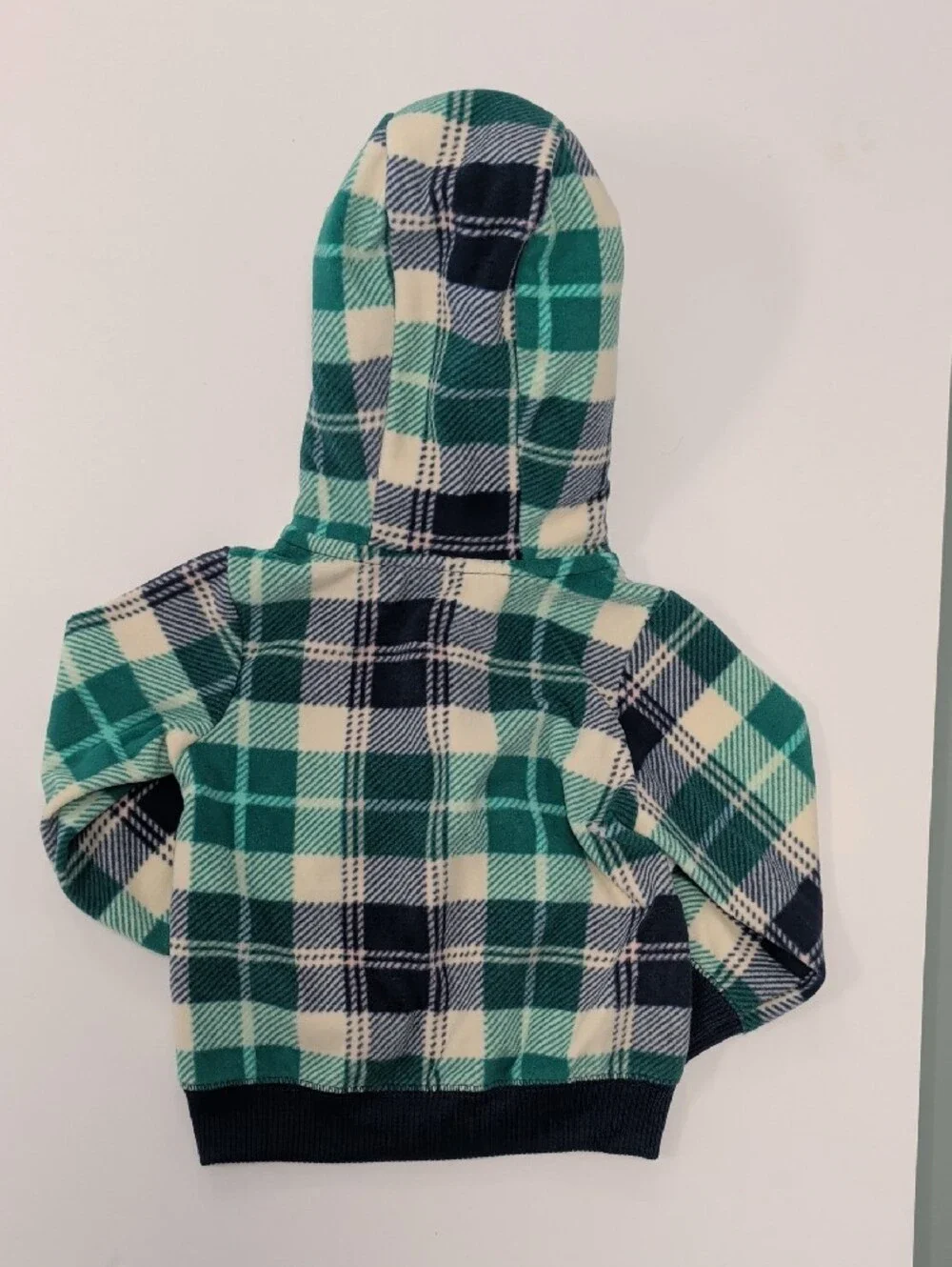 Carter's Plaid Sherpa-Lined Hooded Jacket - Teal, Navy & Cream - Picture 2 of 5